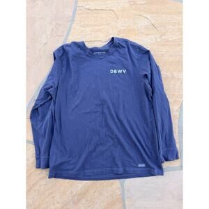 Dutch Bros Coffee Life Is Good Blue Long Sleeve T Shirt Circle Logo Men’s XL